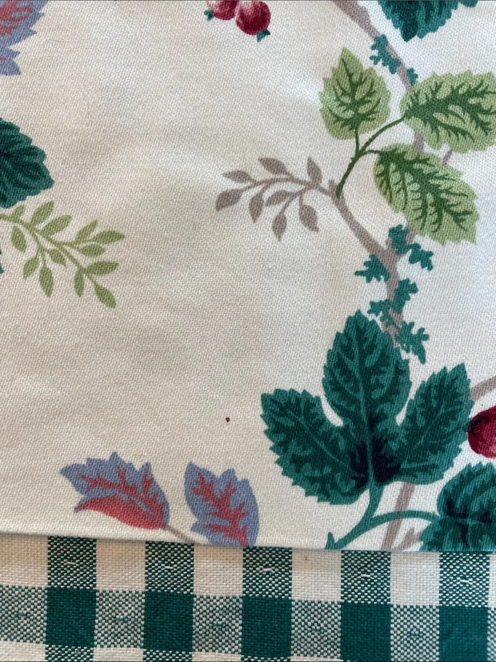 WAVERLY Vintage Pleasant Valley Floral Gingham Curtain Swag Valance Panels